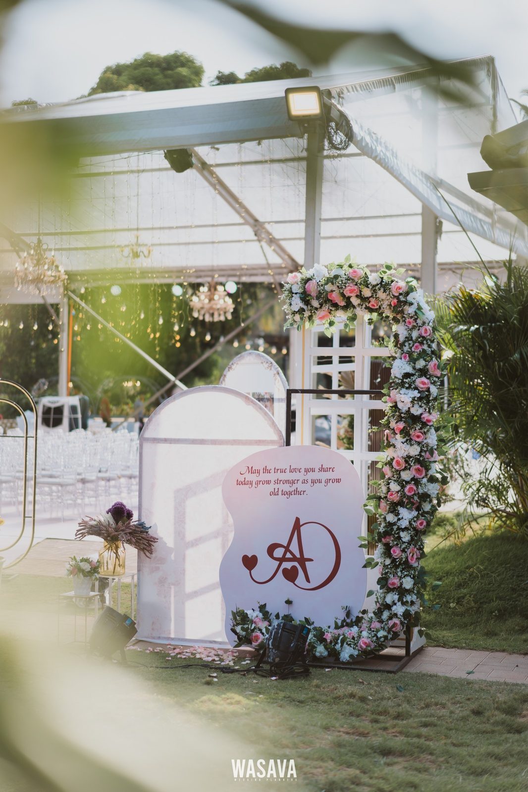 Welcome Vignette at Dusk — stage & decor by Wasava Wedding Planners at Wasava Cliff House, Kannur, Kerala