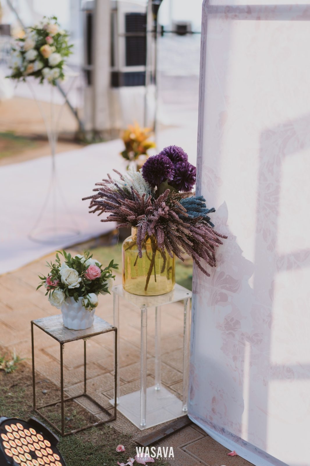 Dried Bloom Pedestal Study — floral craft by Wasava Wedding Planners at Wasava Atelier, Kannur, Kerala