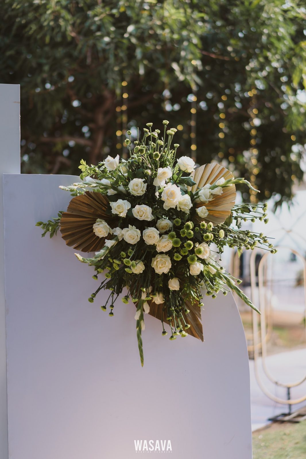 Ivory Rose Column — floral craft by Wasava Wedding Planners at Wasava Atelier, Kannur, Kerala