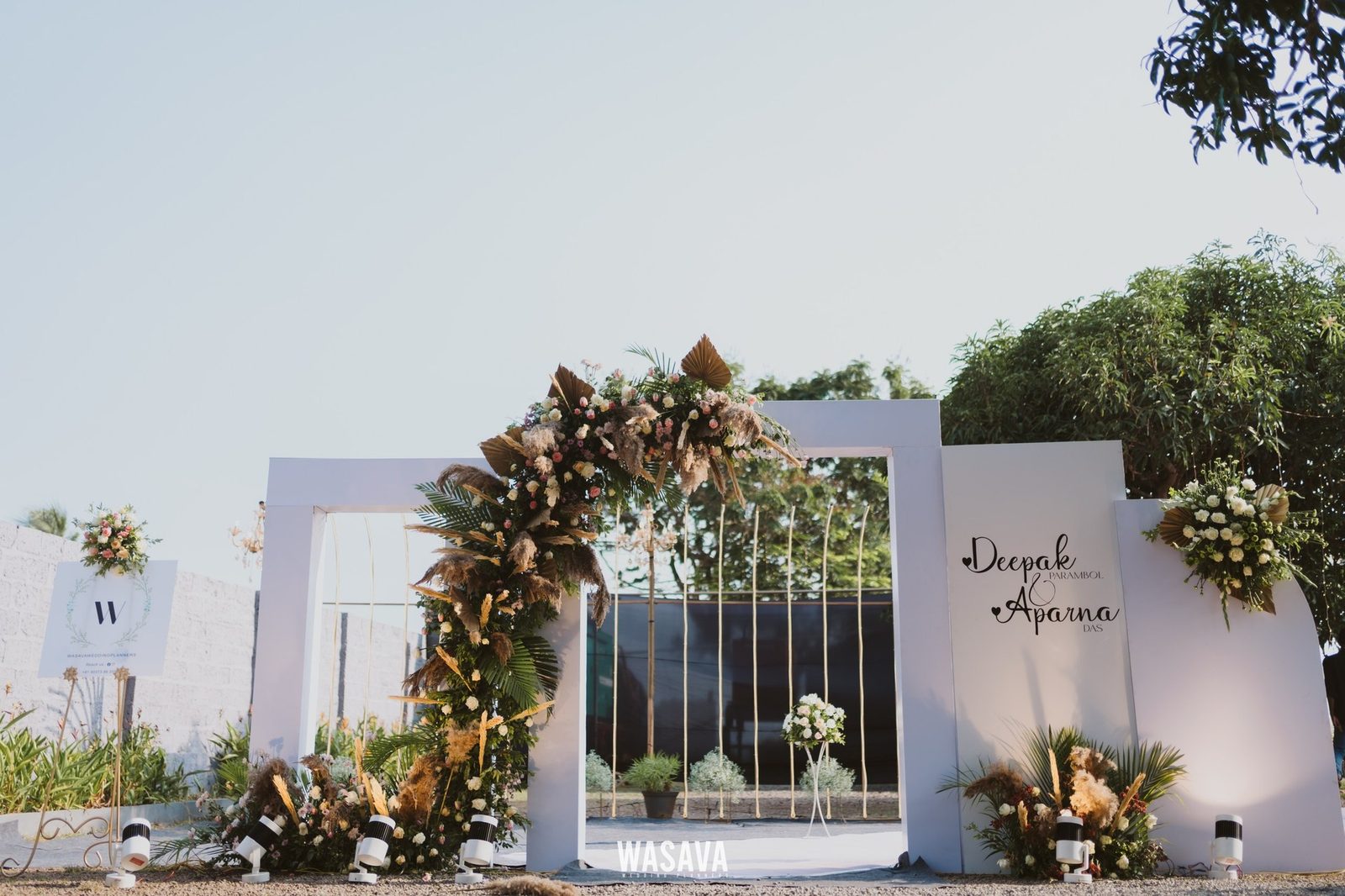 Twin Panel Stage Design — stage & decor by Wasava Wedding Planners at Burnacherry, Kannur, Kannur, Kerala
