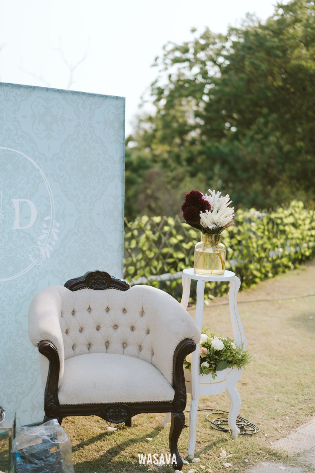 The Bridal Chair — stage & decor by Wasava Wedding Planners at Wasava Cliff House, Kannur, Kerala
