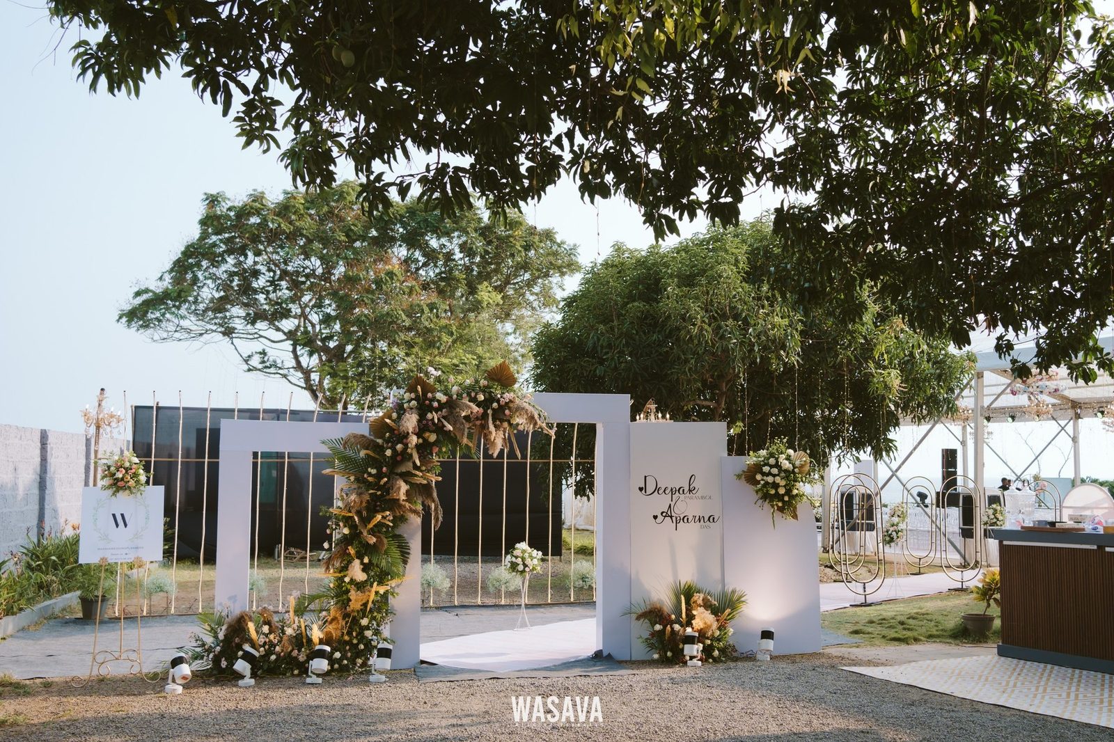 Cliffside Ceremony Arch — stage & decor by Wasava Wedding Planners at Baby Beach, Kannur, Kerala