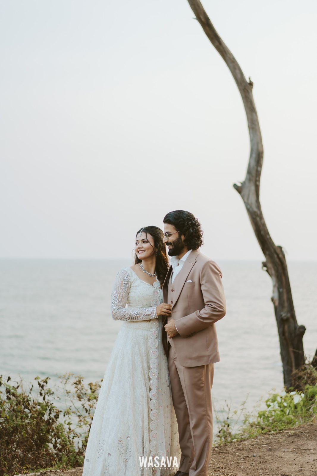 Vows Above the Sea — couple portraits by Wasava Wedding Planners at Baby Beach, Kannur, Kerala