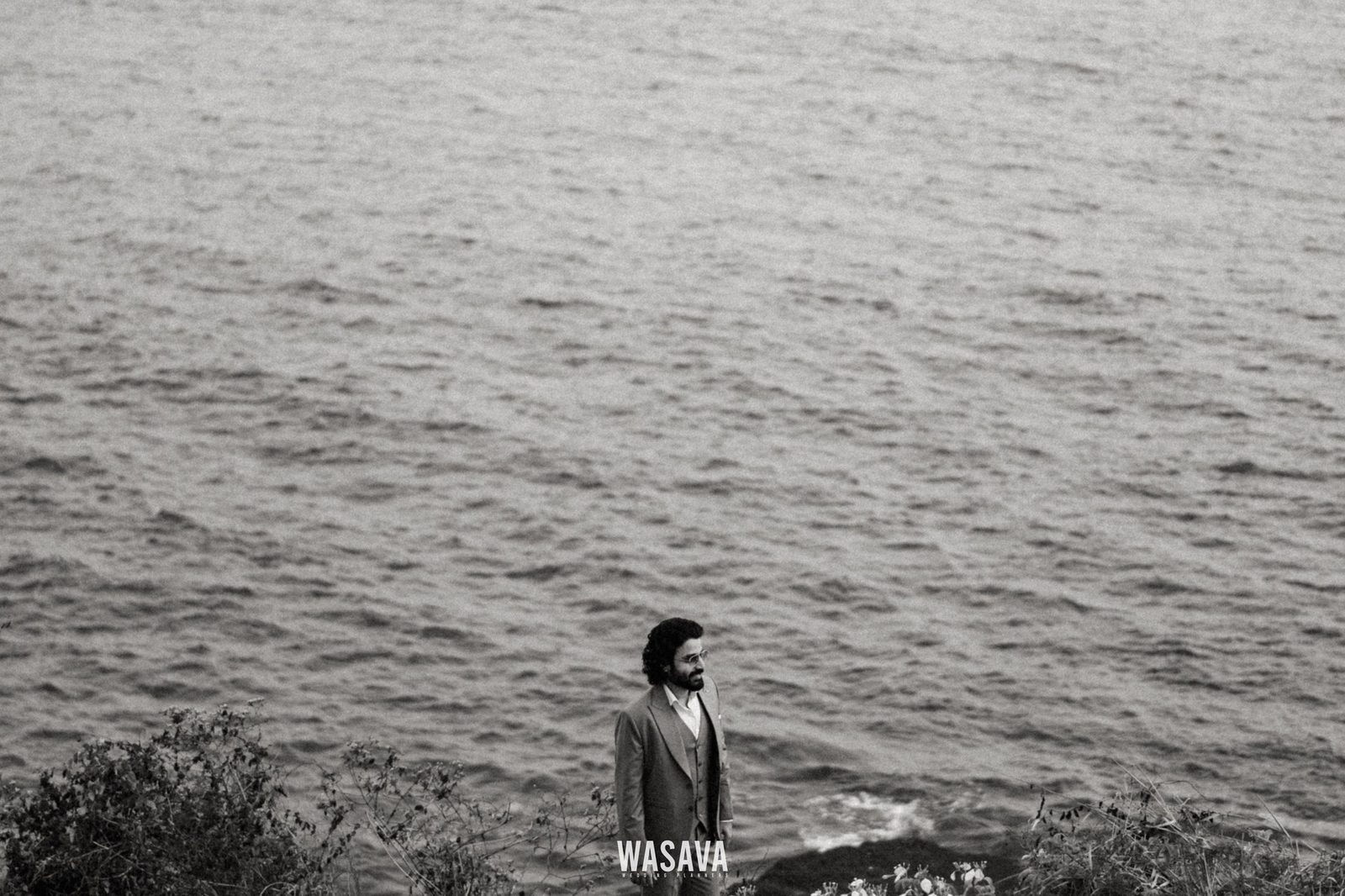 Alone With the Tide — couple portraits by Wasava Wedding Planners at Baby Beach, Kannur, Kerala